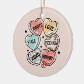 Cowboy Cowgirl Theme Hearts Keramisch Ornament (Links)
