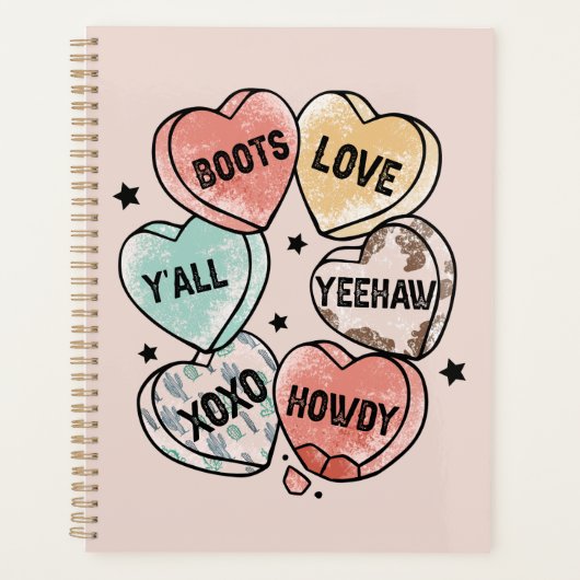 Cowboy Cowgirl Theme Hearts Planner (Voorkant)