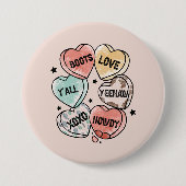Cowboy Cowgirl Theme Hearts Ronde Button 7,6 Cm (Voorkant)