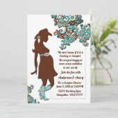 Cowboy Cowgirl Turquoise Brown Couples Baby shower Kaart (Staand voorkant)