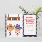 Cowboy, Cowgirl, uitnodiging (Staand voorkant)