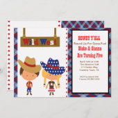 Cowboy, Cowgirl, uitnodiging (Voorkant / Achterkant)