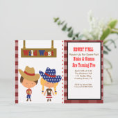 Cowboy, Cowgirl, uitnodiging (Staand voorkant)