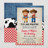 Cowboy cowgirl uitnodiging (Voorkant / Achterkant)