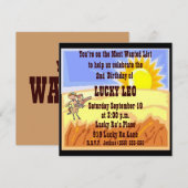 Cowboy, Cowgirl, uitnodiging van de Birthday Party (Voorkant / Achterkant)