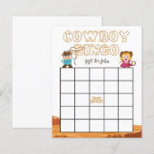 Cowboy & Cowgirl western baby shower bingo voor ki (Voorkant / Achterkant)