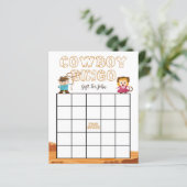 Cowboy & Cowgirl western baby shower bingo voor ki (Staand voorkant)