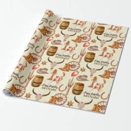 Cowboy cowgirl western paard gepersonaliseerde naa cadeaupapier