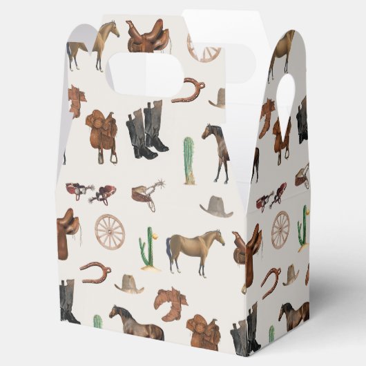Cowboy Cowgirl Western Rodeo Country Pattern Bedankdoosjes (Geopend)