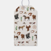 Cowboy Cowgirl Western Rodeo Country Pattern Cadeaulabel (Achterkant)