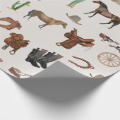 Cowboy Cowgirl Western Rodeo Country Pattern Cadeaupapier (Hoek)