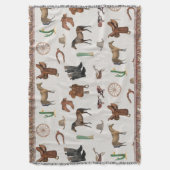 Cowboy Cowgirl Western Rodeo Country Pattern Deken (Voorkant Verticaal)
