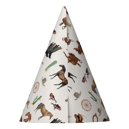 Cowboy Cowgirl Western Rodeo Country Pattern Feesthoedjes (Achterkant)