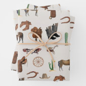 Cowboy Cowgirl Western Rodeo Country Pattern Inpakpapier Vel (In situ)