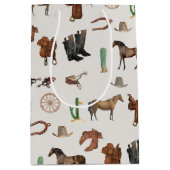 Cowboy Cowgirl Western Rodeo Country Pattern Medium Cadeauzakje (Voorkant)
