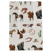Cowboy Cowgirl Western Rodeo Country Pattern Medium Cadeauzakje (Achterkant)