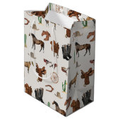 Cowboy Cowgirl Western Rodeo Country Pattern Medium Cadeauzakje (Achterkant Gekanteld)