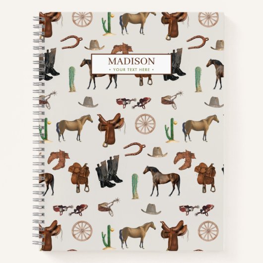 Cowboy Cowgirl Western Rodeo Country Pattern Notitieboek (Voorkant)