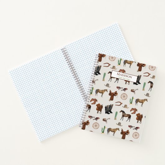 Cowboy Cowgirl Western Rodeo Country Pattern Notitieboek (Binnen)