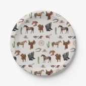 Cowboy Cowgirl Western Rodeo Country Pattern Papieren Bordje (Voorkant)