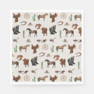 Cowboy Cowgirl Western Rodeo Country Pattern Servet
