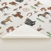 Cowboy Cowgirl Western Rodeo Country Pattern Sherpa Deken (3/4)