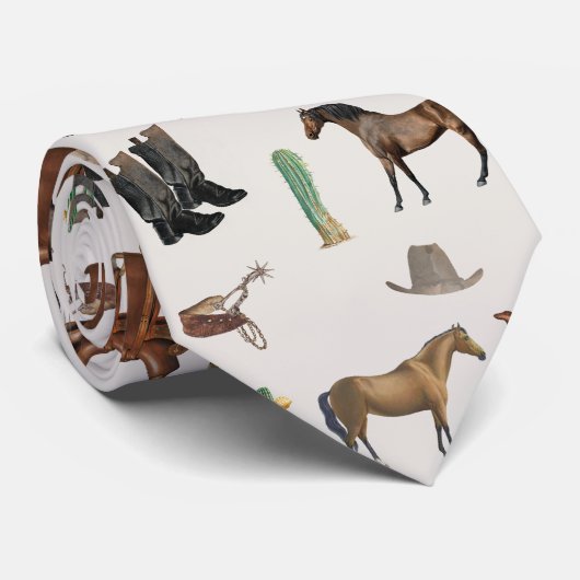 Cowboy Cowgirl Western Rodeo Country Pattern Stropdas (Opgerold)