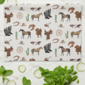 Cowboy Cowgirl Western Rodeo Country Pattern Theedoek (Gevouwen)