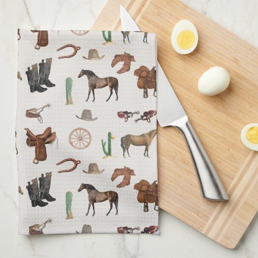 Cowboy Cowgirl Western Rodeo Country Pattern Theedoek (Quarter Fold)