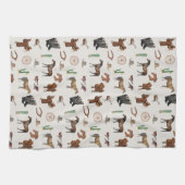 Cowboy Cowgirl Western Rodeo Country Pattern Theedoek (Horizontaal)