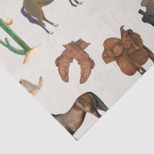 Cowboy Cowgirl Western Rodeo Country Pattern Tissuepapier (Detail)