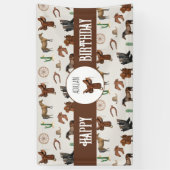 Cowboy Cowgirl Western Rodeo Country Verjaardag Spandoek (Verticaal)