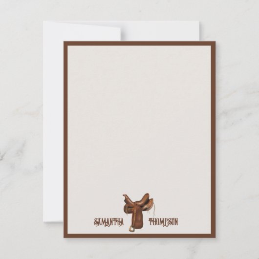 Cowboy Cowgirl Western Rodeo Land Naam Notitiekaartje (Voorkant)