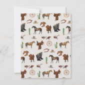 Cowboy Cowgirl Western Rodeo Land Naam Notitiekaartje (Achterkant)