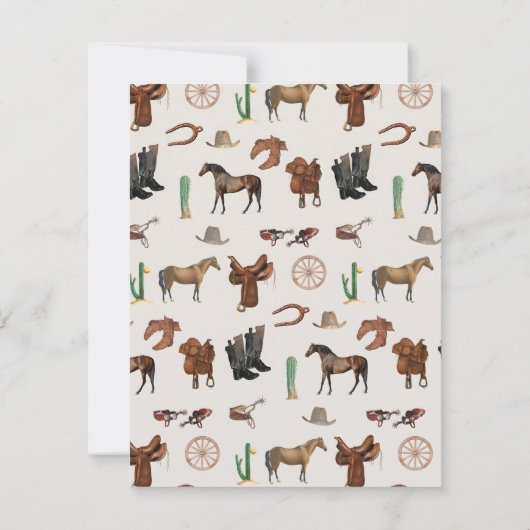 Cowboy Cowgirl Western Rodeo Land Naam Notitiekaartje (Achterkant)