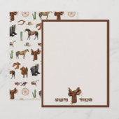 Cowboy Cowgirl Western Rodeo Land Naam Notitiekaartje (Voorkant / Achterkant)