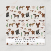 Cowboy Cowgirl Western Rodeo Land QR Code Vierkante Visitekaartje (Voorkant)