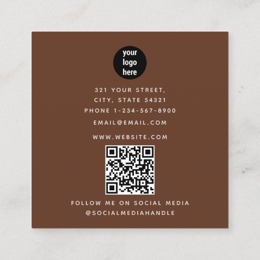 Cowboy Cowgirl Western Rodeo Land QR Code Vierkante Visitekaartje (Achterkant)