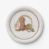 Cowboy Cowgirl Western Rodeo Verjaardag Papieren Bordje (Voorkant)