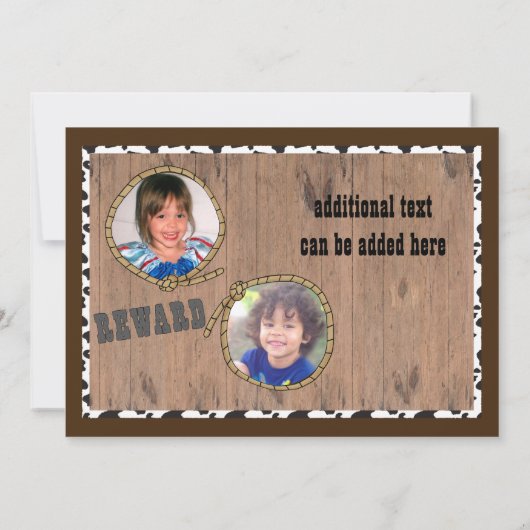 Cowboy & Cowgirl Westerne verjaardagsfeestuitnodig Kaart (Achterkant)