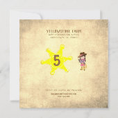 Cowboy Cowgirl Wild West Child's Birthday Party in Kaart (Achterkant)