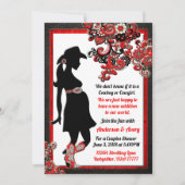 Cowboy Cowgirl Zwart Lederen Rood Wit Paar Kaart (Voorkant)