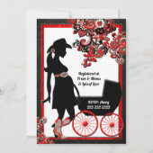 Cowboy Cowgirl Zwart Lederen Rood Wit Paar Kaart (Achterkant)