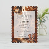 Cowboy Cream Bruin Koeienhuid Pet laarzen Kaart (Staand voorkant)