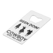 cowboy creditkaart flessenopener (Voorkant Gekanteld)