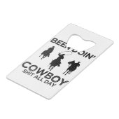 cowboy creditkaart flessenopener (Achterkant Gekanteld)