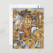 Cowboy cubisme Original Art Briefkaart (Voorkant / Achterkant)