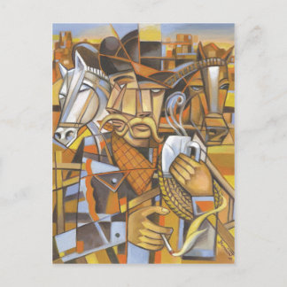 Cowboy cubisme Original Art Briefkaart
