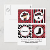 Cowboy Cupcake Toppers Briefkaart (Voorkant / Achterkant)