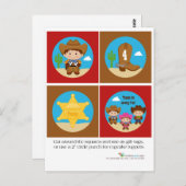 Cowboy Cupcake Toppers Briefkaart (Voorkant / Achterkant)